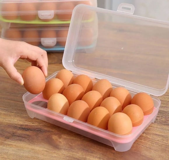 Grids Portable Egg Storage Box Egg Fresh Box Refrigerator Tray