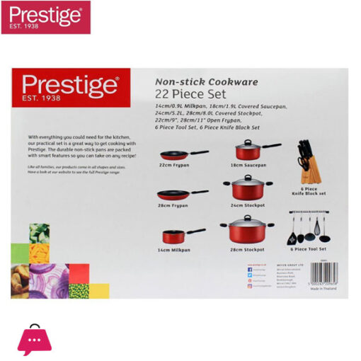 Prestige Non-Stick Cookware Set of 22 Pieces - 20965