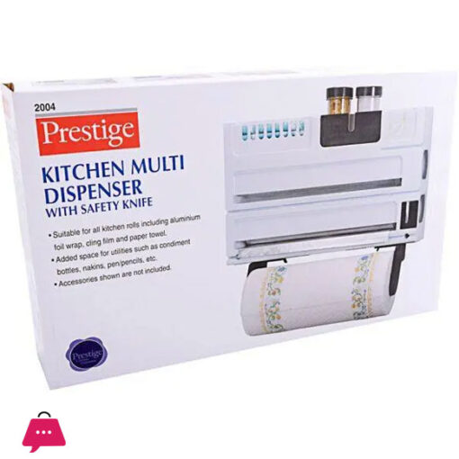 Prestige Kitchen Multi Dispenser with Safety Knife, White - PRE2004