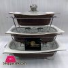 Buffet Dishes With Glass Lids & Stand 3 Pcs Set 009-80