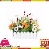 The Florist Multicolored Artificial Flower Plastic Fence Arrangement - FL31