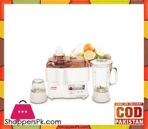 Jack Pot JP-187-Juice Extractor with Blender and Grinder (3 in 1) - White (Brand Warranty) - Karachi Only