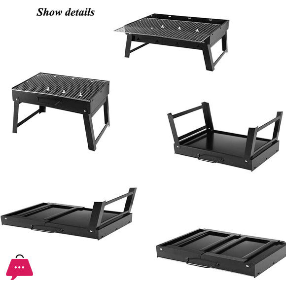 Folding Portable Charcoal BBQ Grill 1-6 Persons