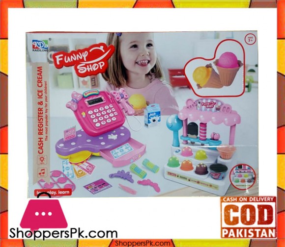 Ice Cream Shop & Cash Register Toy Play Set for Kids KDL-888-15 in Pakistan