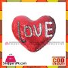 Magic Heart Shaped Pillow - Red & Silver