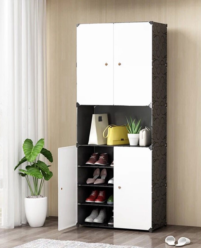 Multi Purpose Diy Cube Cabinet-Black and White in Pakistan
