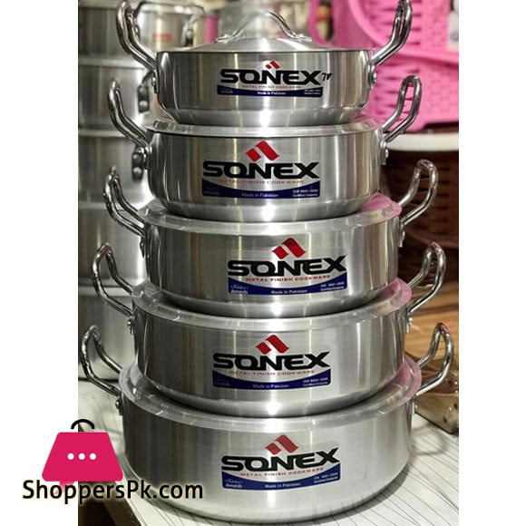 Sonex Flat Karahi Set – Metal Finish