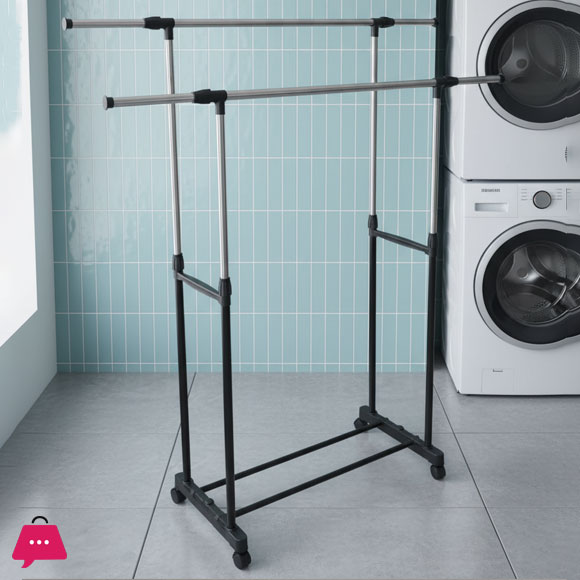 Stainless Steel Double Pole Clothes Hanger