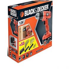 Black & Decker CORDLESS HAMMER DRILL 12V WITH 2 BATTERIES & KITBOX Black and Decker