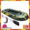 Intex 4Person Inflatable Boat Set With French Oars and High Output Hand Pump - 68351