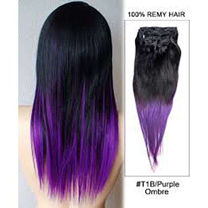 Buy Hair Extensions Straight Synthetic 24 Inch Black Purple At