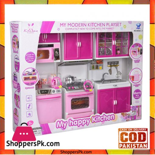 My Happy Kitchen Dishwasher Oven Sink Battery Operated Toy Doll Kitchen Playset Lights Sound Tall Dolls