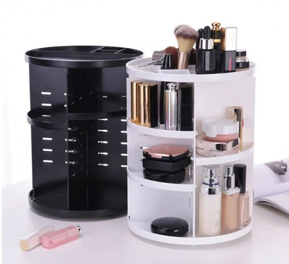 360 Degree Rotating Cosmetic Organizer Jewellery Box Lipstick Holder In 