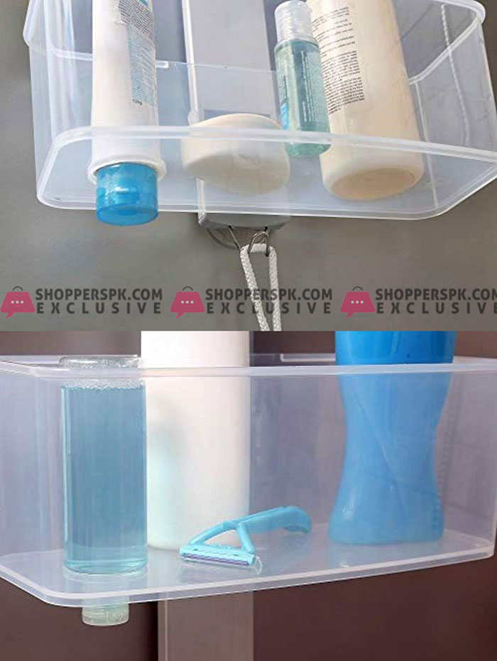 Primanova XL Shower Caddy Shelf Transparent With PP Material Turkey Made M-N34-16