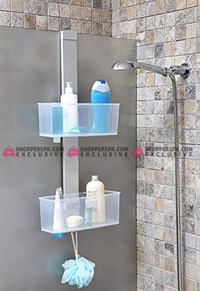 Primanova XL Shower Caddy Shelf Transparent With PP Material Turkey Made M-N34-16