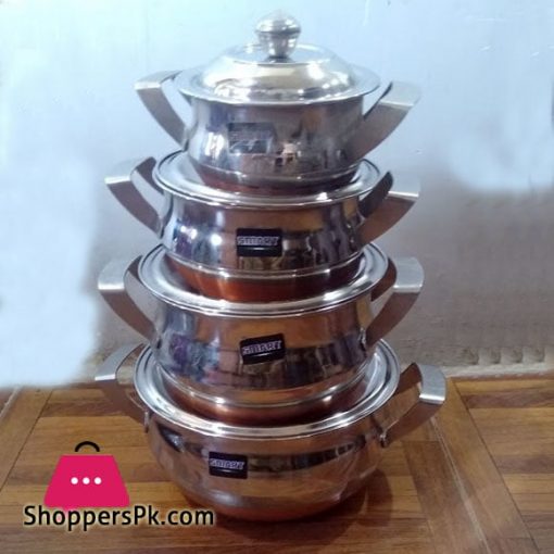 Stainless Steel Copper Base 4 Pcs Handi Pot