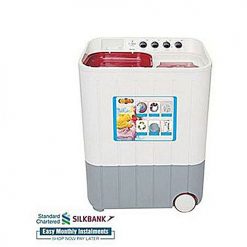 Super Asia SA244 Semi Automatic Twin Tub Washing Machine 8 Kg White & Grey (Brand Warranty)