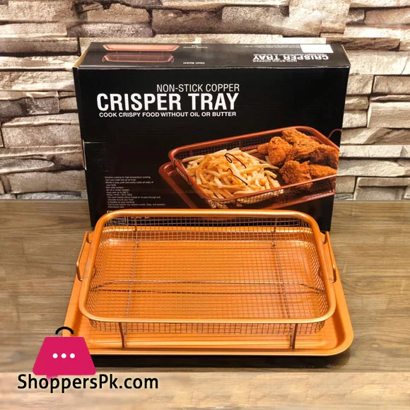 Non-Stick Copper Crisper Tray Cook Crispy Food without Oil or Butter