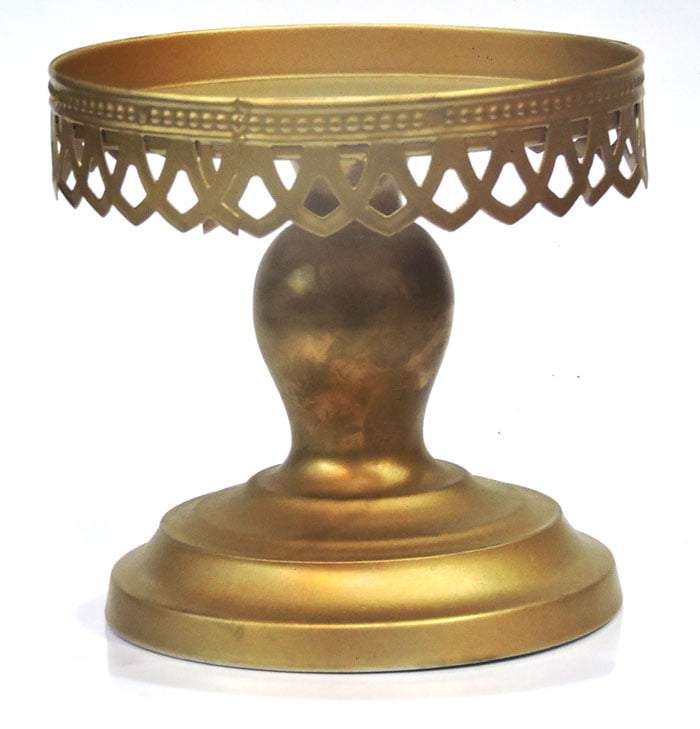 Golden Antique Design Cake Stand 6 Inches