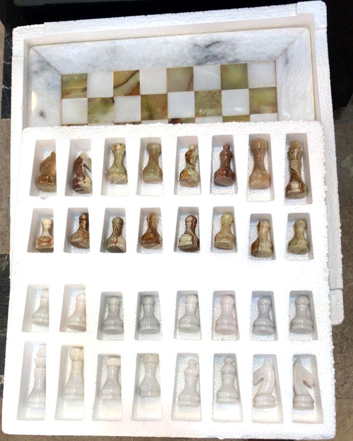 Handmade 16inch Marble Chess Board Game Set