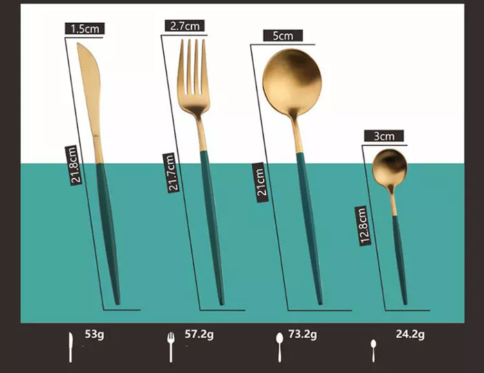 Luxury Portuguese Cutlery Set (1 Set Fork, 1 Knife, 1 Large Spoon, 1 S –  shaigahwa