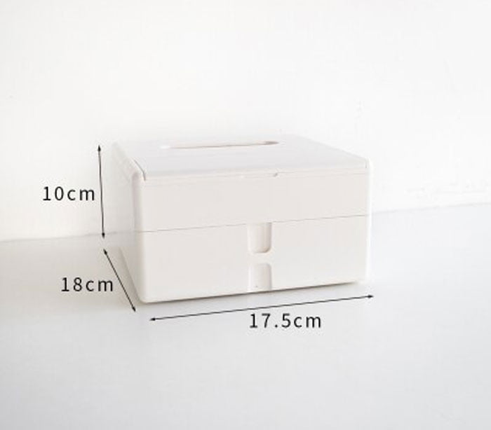 Multi-functional Tissue Box Cosmetic Makeup Organizer Box Desk Accessories Plastic Storage Box Paper Box