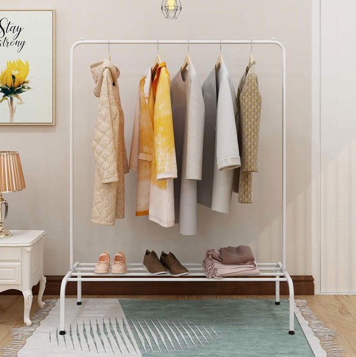 Buy Heavy Duty Garment Racks Indoor Bedroom Clothing Hanger with Top ...