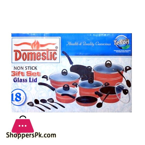 Domestic Non Stick Gift Pack 18 Piece Set Black