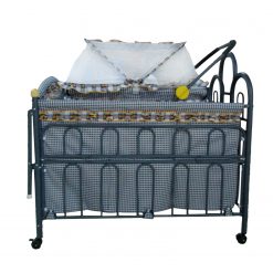 BEAUTIFUL PRINT BLUE METAL COT 227A