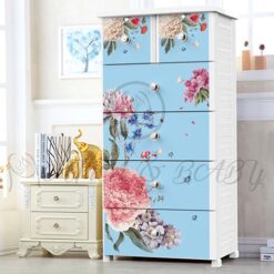 4+2 JUMBO DRAWER COLOURFULL FLOWER BLUE NA-665873-in-Pakistan