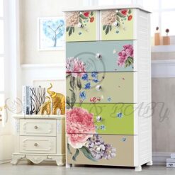 4+2 JUMBO DRAWER COLOURFULL FLOWER GRADIENT GREEN NA-665876-in-Pakistan