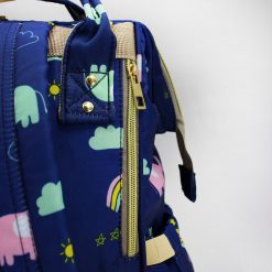 DIAPER BAG BACKPACK BLUE PRINT RAINBOW