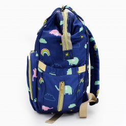 DIAPER BAG BACKPACK BLUE PRINT RAINBOW