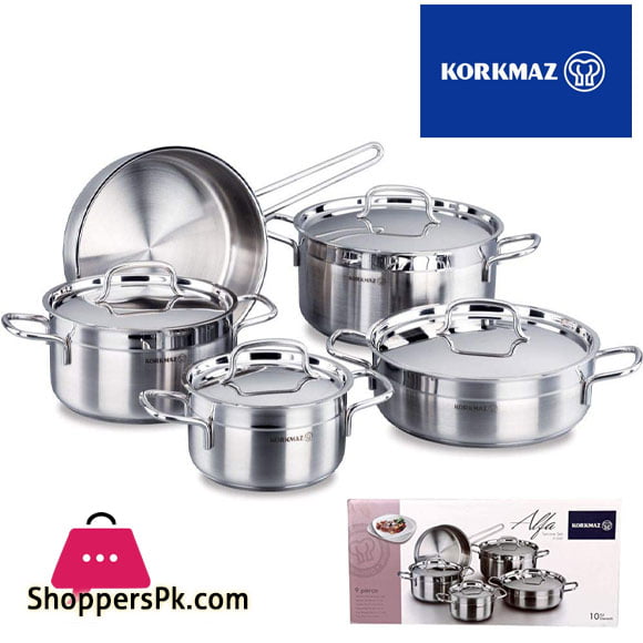 Korkmaz Alfa Cookware Set of 9 Pieces - A1660 ShoppersPk.com