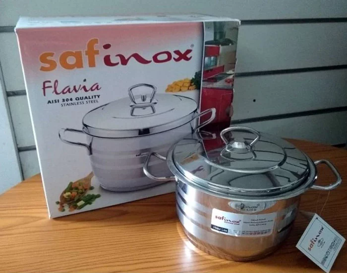 Buy Saflon Safinox Flavia Stainless Steel Deep Cooking Pot + Steel Lid  Induction Ready and Dishwasher Safe - 26 CM at Best Price in Pakistan