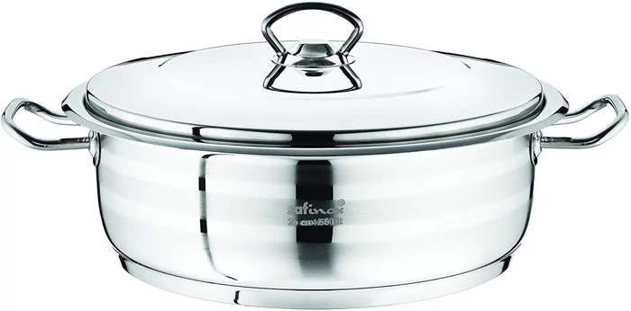 Buy Saflon Safinox Flavia Stainless Steel Deep Cooking Pot + Steel Lid  Induction Ready and Dishwasher Safe - 26 CM at Best Price in Pakistan