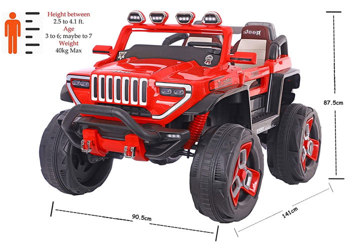 Buy Kids Ride on Car Safari Jeep 4 x 4 with Remote for Kids (2 to 9 ...