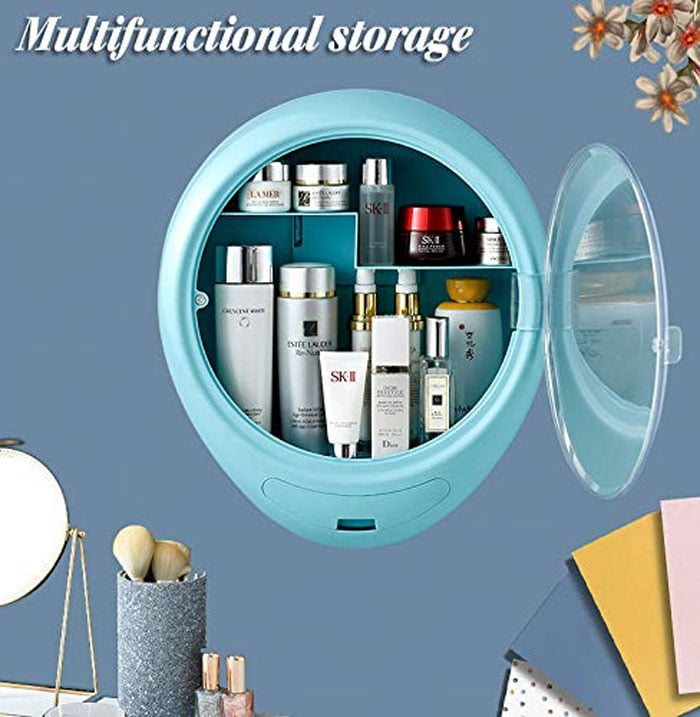 Modern Wall-Mounted Makeup Cosmetic Bathroom Organizer for Storage Box Dustproof & Waterproof 