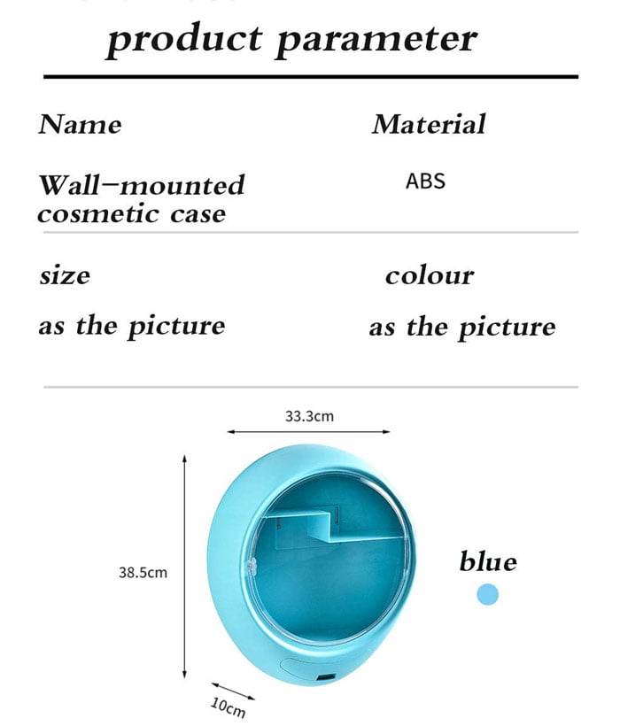 Modern Wall-Mounted Makeup Cosmetic Bathroom Organizer for Storage Box Dustproof & Waterproof 