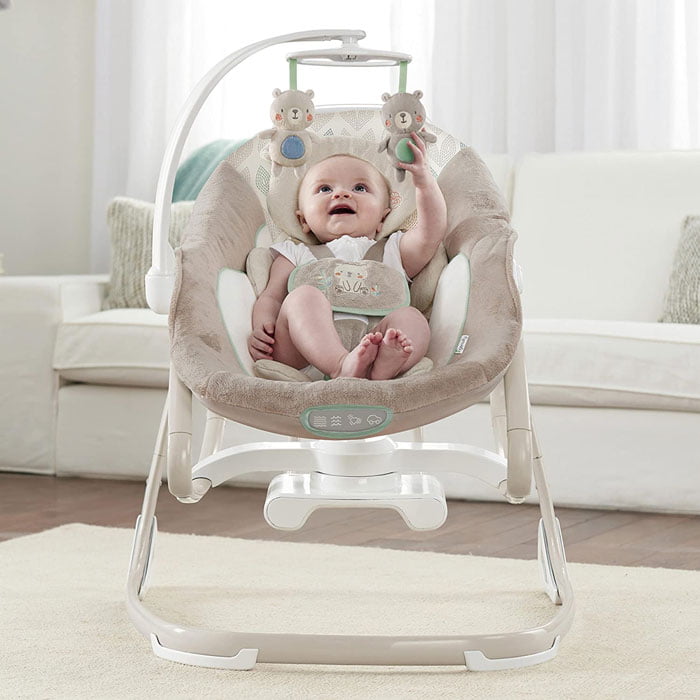 Ingenuity Smart Size Gliding Swing & Rocker, Taylor Teddy 10639