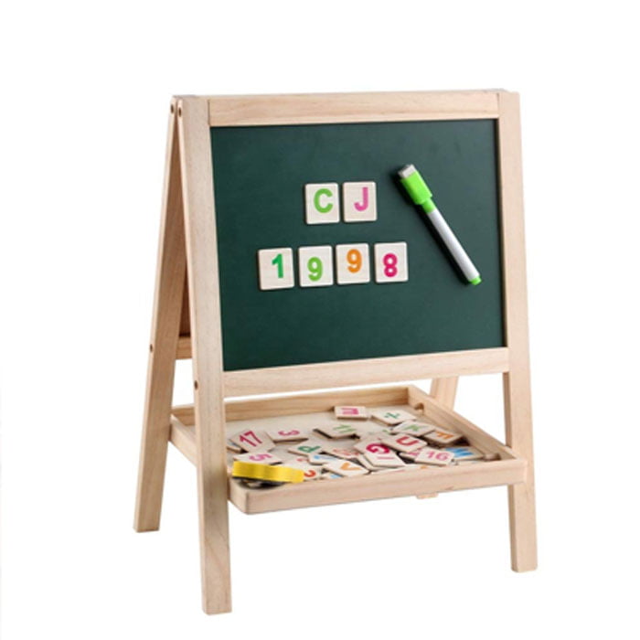 Double Sided Small Drawing Board Chalkboard Adjustable Standing Easel 