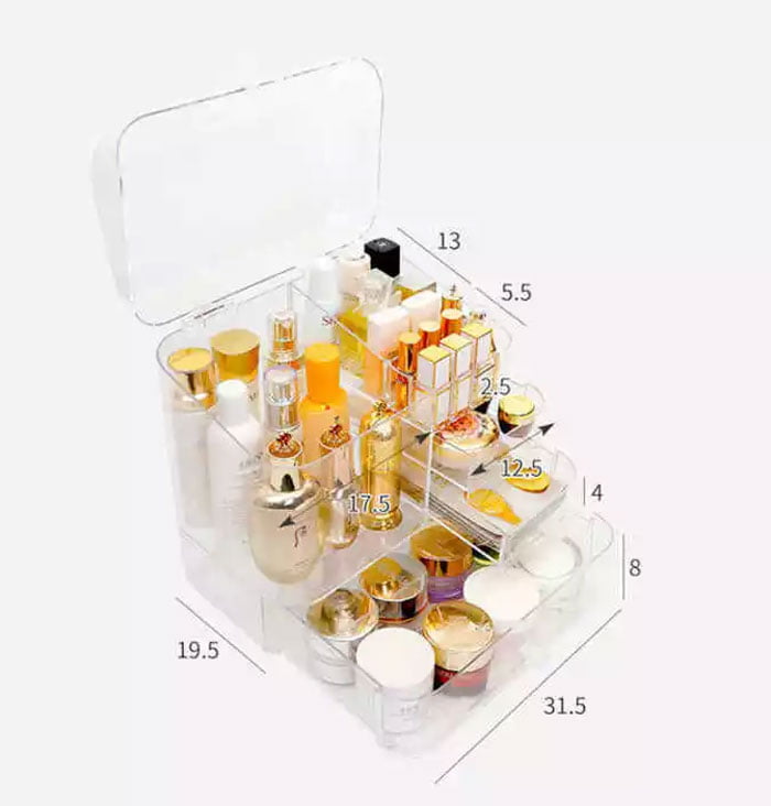 Desktop Acrylic Dustproof Cosmetic Storage Box Shelf Makeup Box