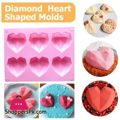 2 PCS Heart Mold, Special 3D Diamond Heart Mold, Chocolate Bar Silicone  Heart Mold, Diamond Heart Molds For Baking Cheesecake, Mousse, DIY  Chocolate, Ice Cream, Fondant(Pink) 