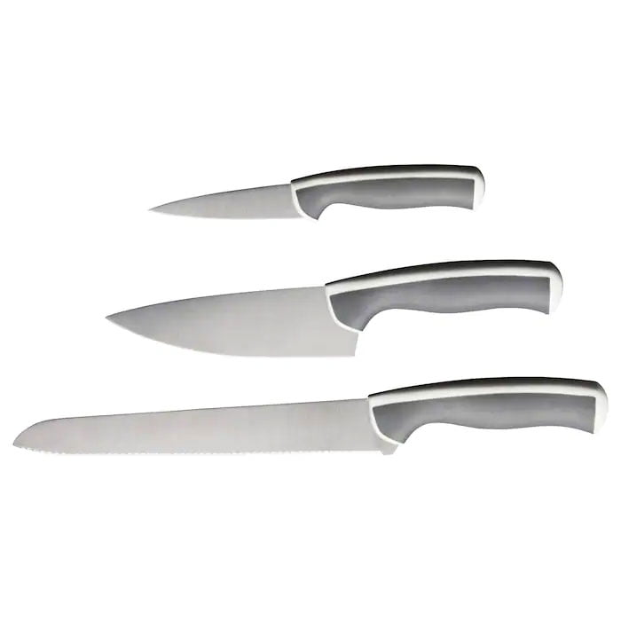 Ikea ANDLIG 3-piece knife Set Light Gray-White