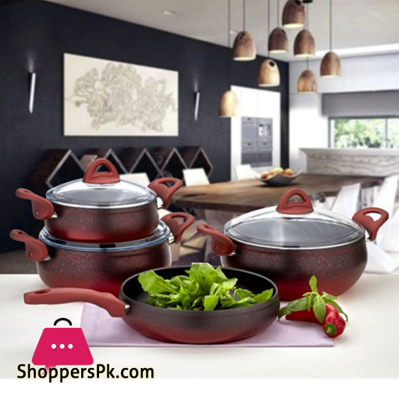 Alya Granite Casserole 7 Piece Cookware Set S-7002 Turkey Made