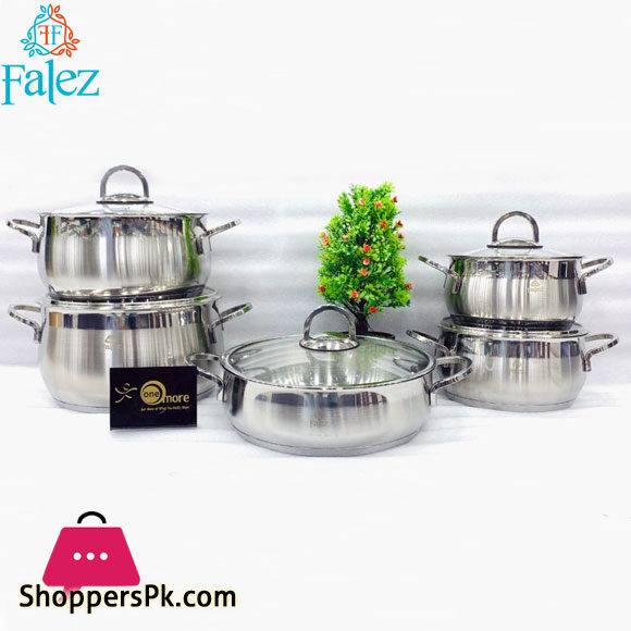 Falez 10 Piece Rumba Stainless Steel Cookware Set Turkey