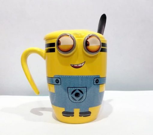 High Quality Ceramic Minion Mug With Spoon One Piece in Pakistan