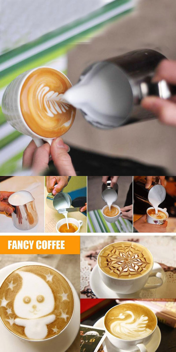 Stainless Steel kitchen Coffee Frothing Milk Tea Latte Jug 900-ML