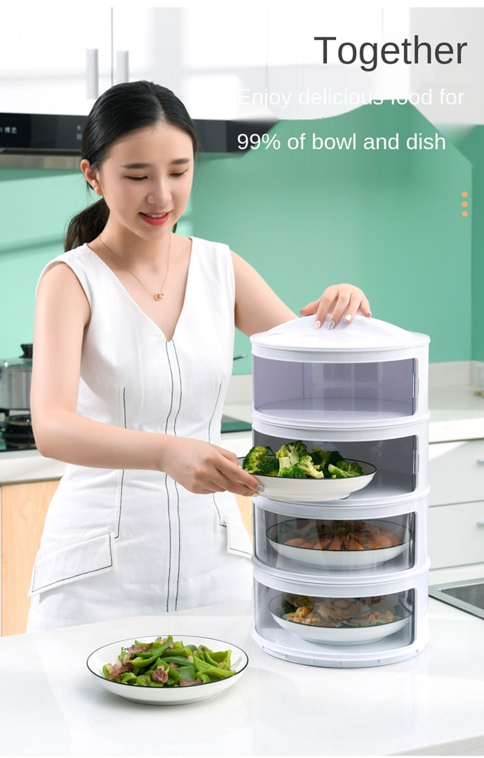 Food Storage Box with Lid Heat Preservation Dustproof Multi-layer Food Container for Kitchen 2 - Layer