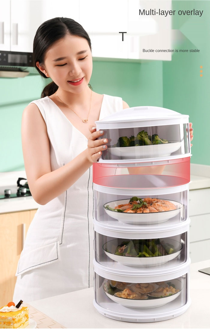 Food Storage Box with Lid Heat Preservation Dustproof Multi-layer Food Container for Kitchen 2 - Layer